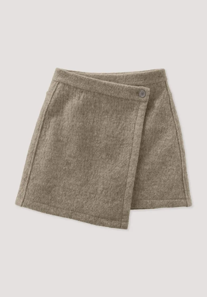 hessnatur Kinder Walkrock aus Bio-Merinowolle - grau Grösse134/140