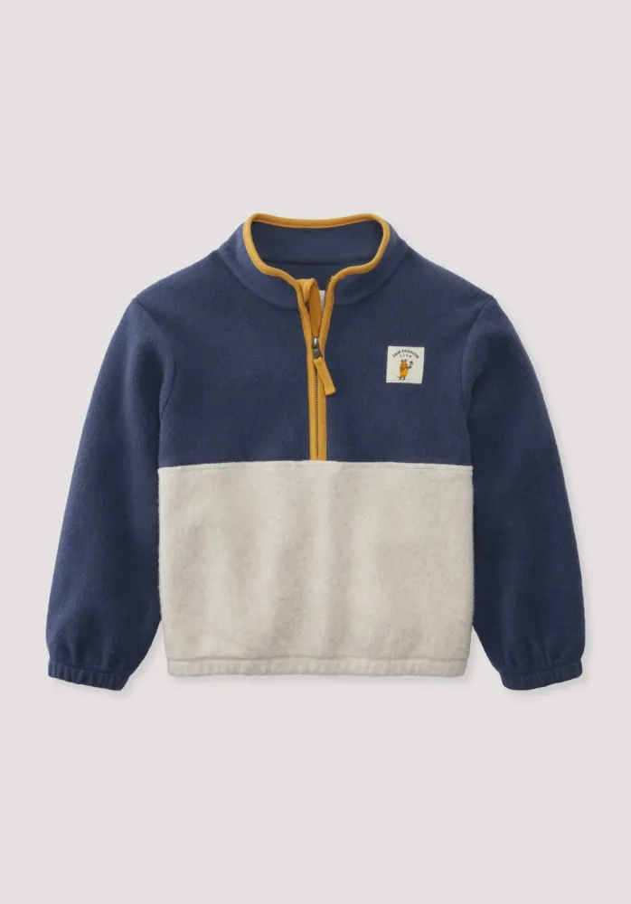 hessnatur Kinder Fleece Sweatshirt DIE MAUS Regular aus Bio-Baumwolle - blau - Größe 134/140