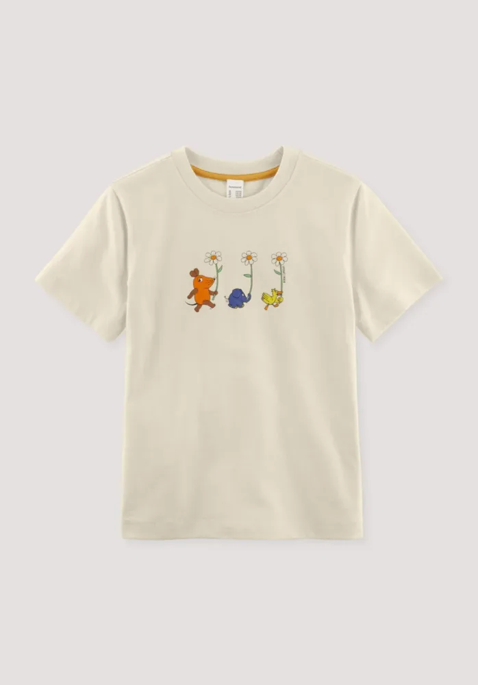 hessnatur Kinder T-Shirt DIE MAUS Relaxed aus Bio-Baumwolle mit recycelter Baumwolle - orange - Größe 110/116