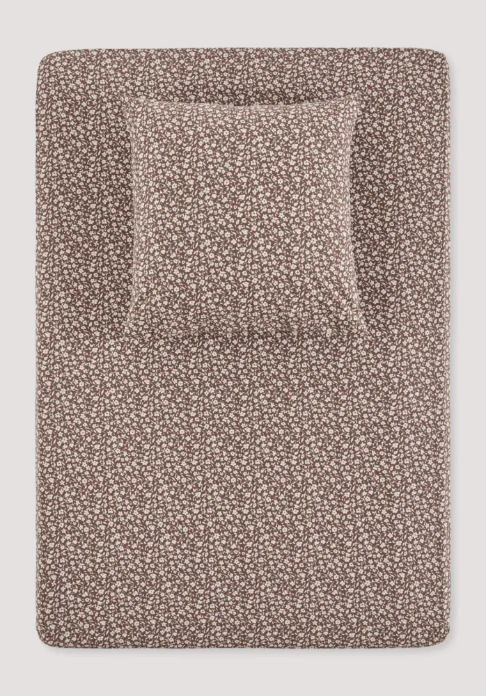 hessnatur Renforcé Spannbetttuch MILLIE aus Bio-Baumwolle - braun - Größe 140-160x200 cm