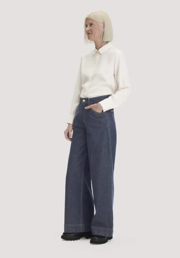 hessnatur Damen Jeans VONNA Super Wide Leg aus Bio-Baumwolle - blau Grösse31/34