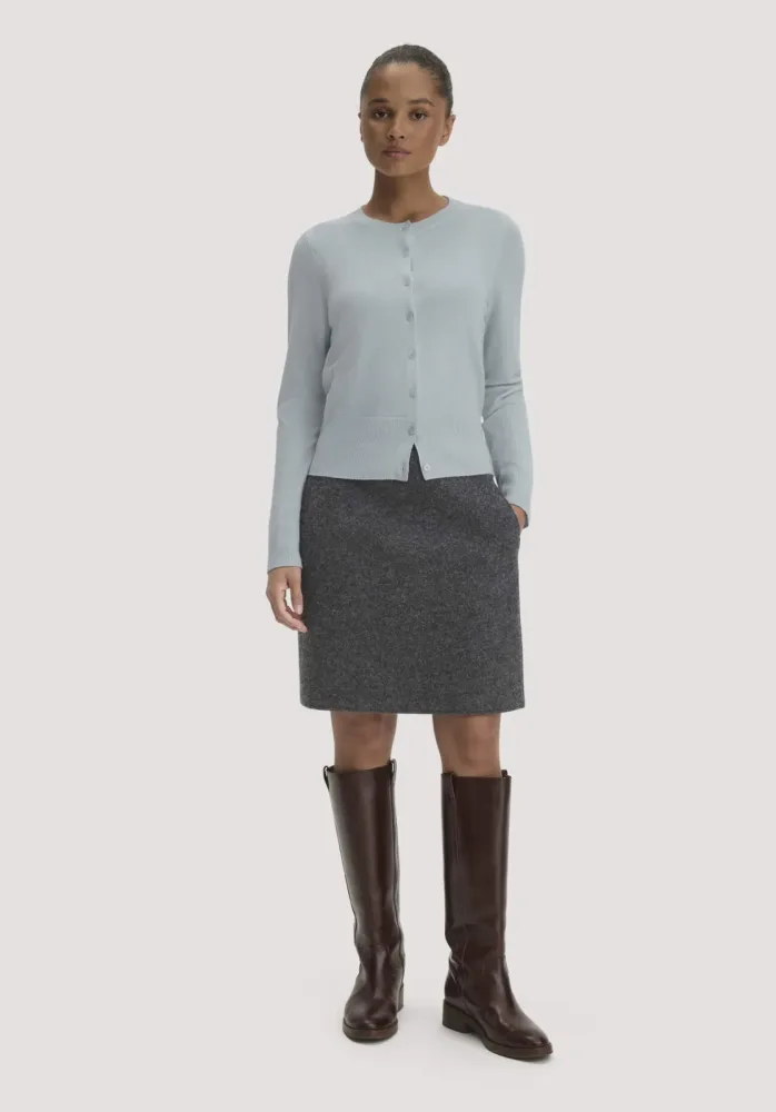 hessnatur Damen Walk Rock Mini aus Bio-Merinowolle - grau - Größe 34