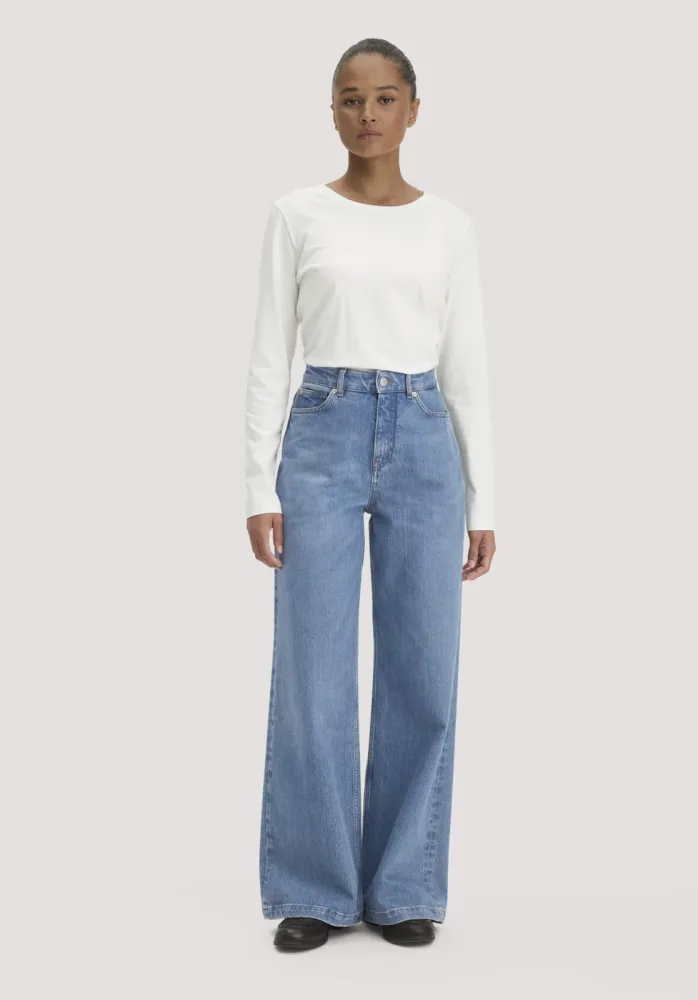 hessnatur Damen Jeans Super Wide Leg aus Bio-Denim - blau Grösse26
