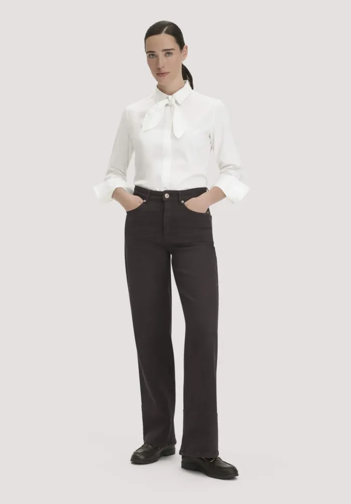 hessnatur Damen Jeans ALVA Wide Leg GARMENT DYE aus Bio-Baumwolle mit recycelter Baumwolle - braun - Größe 31/34