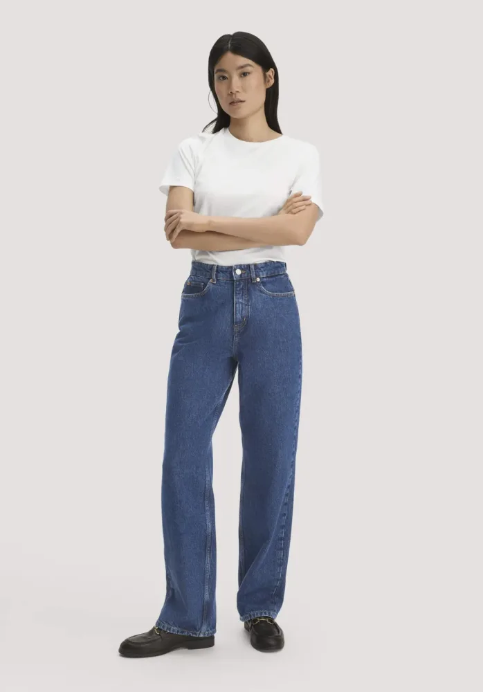 hessnatur Damen Jeans GIERA Straight Relaxed aus Bio-Denim - blau - Größe 29/32