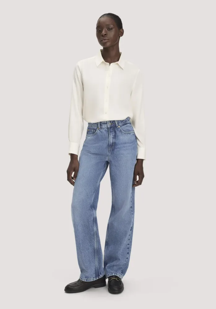hessnatur Damen Jeans GIERA Straight Relaxed aus Bio-Denim - blau - Größe 26/34