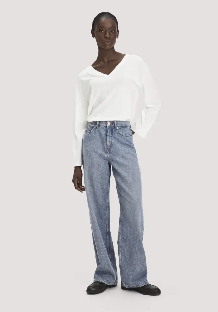 hessnatur Damen Jeans ALVA Wide Leg aus Bio-Baumwolle mit recycelter Baumwolle - blau Grösse33/32
