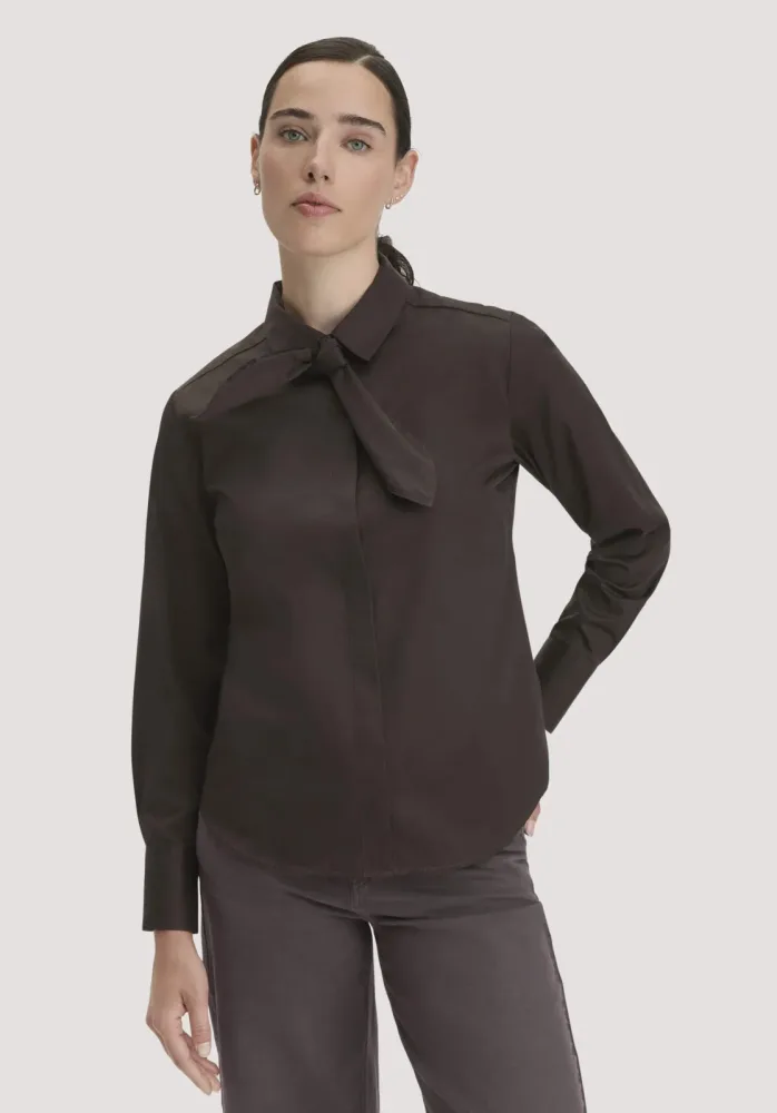 hessnatur Damen Bluse Relaxed aus Bio-Baumwolle - braun - Größe 40