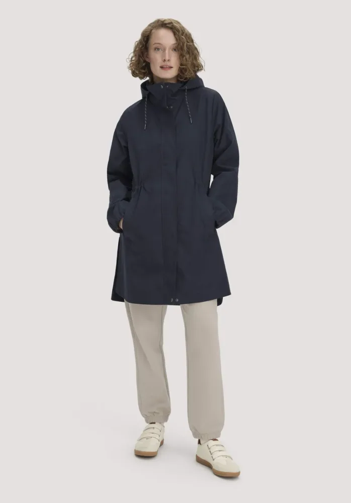 hessnatur Damen Allwetterparka Relaxed NATURESHELL aus Bio-Baumwolle - blau - Größe 38
