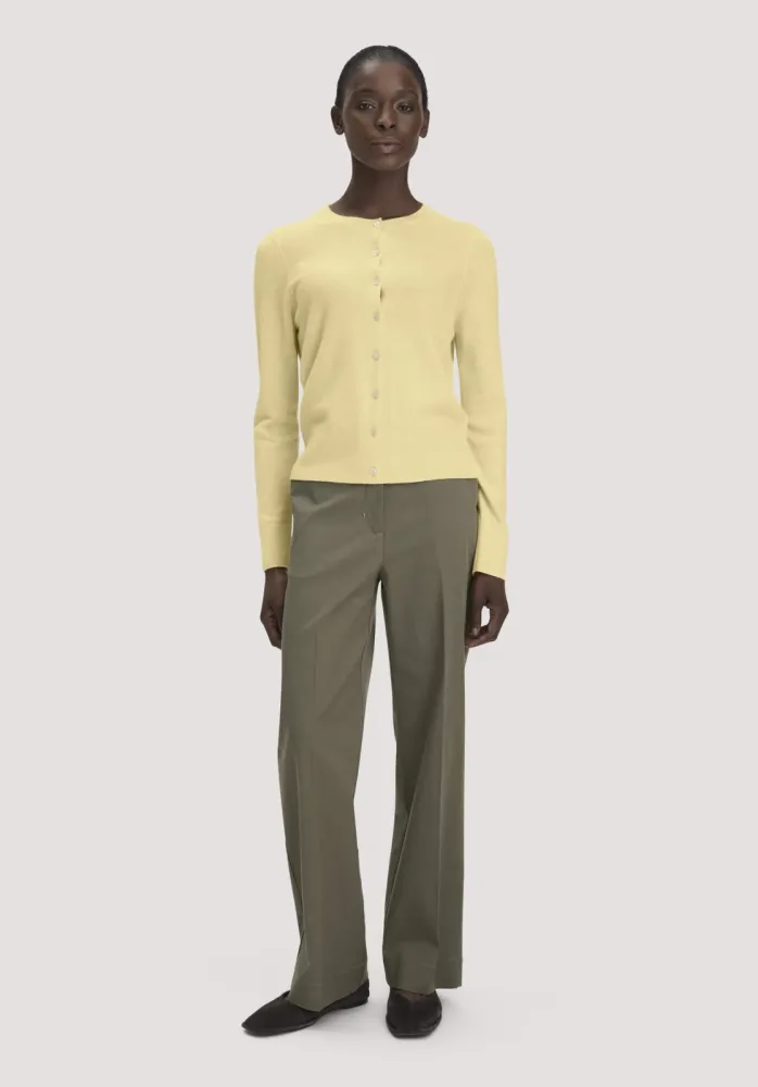 hessnatur Damen Hose Straight Leg Relaxed aus TENCEL? Lyocell mit Bio-Baumwolle - grün - Größe 34