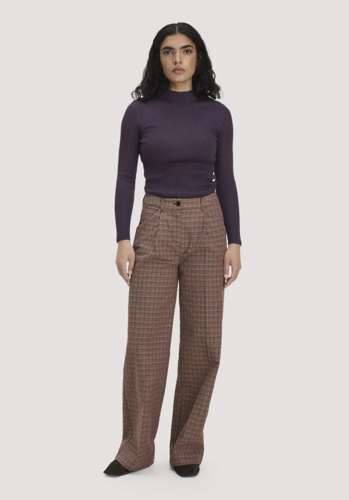 hessnatur Damen Wide-Leg Hose Relaxed aus Bio-Baumwolle - rot - Größe 48