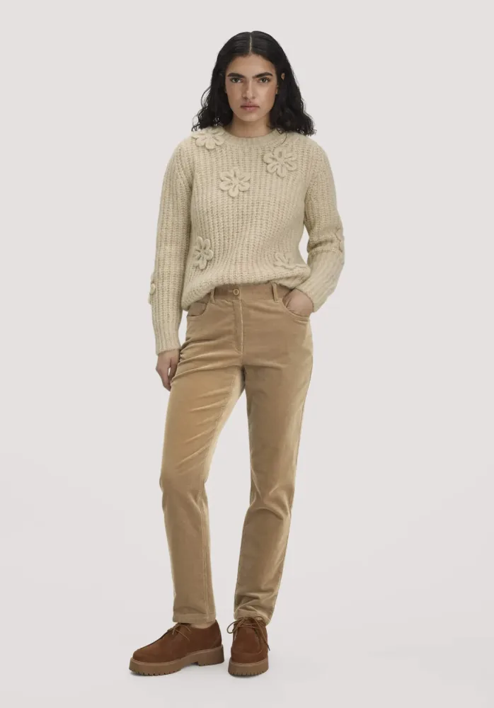 hessnatur Damen Gewebe Cord Hose Straight Leg aus Bio-Baumwolle - braun - Größe 46