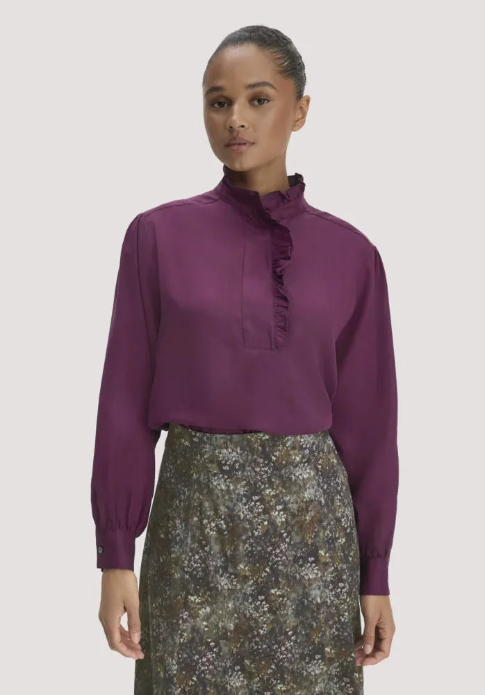 hessnatur Damen Bluse Relaxed aus TENCEL? Lyocell - rot - Größe 46