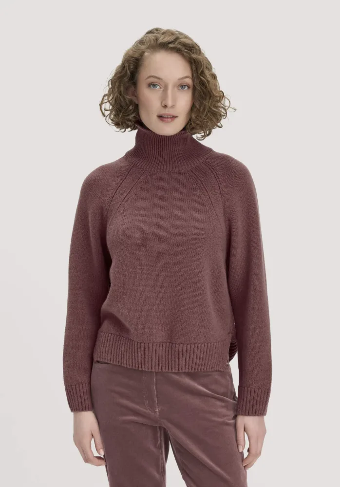 hessnatur Damen Strick Pullover Relaxed aus Bio-Merinowolle mit Bio-Baumwolle - rot GrösseL