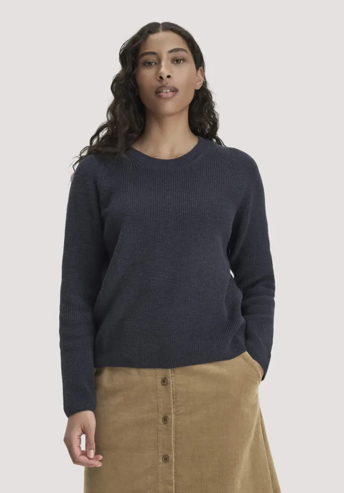hessnatur Damen Pullover Relaxed aus Bio-Baumwolle - blau - Größe XXL