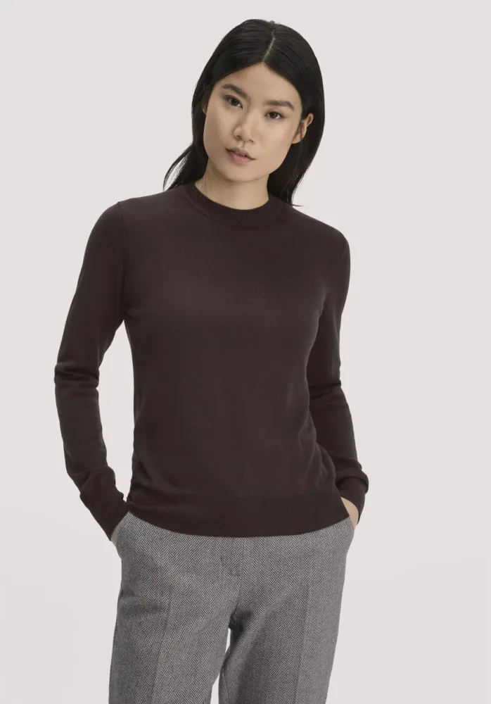 hessnatur Damen Pullover Regular aus Bio-Merinowolle - braun - Größe XXL