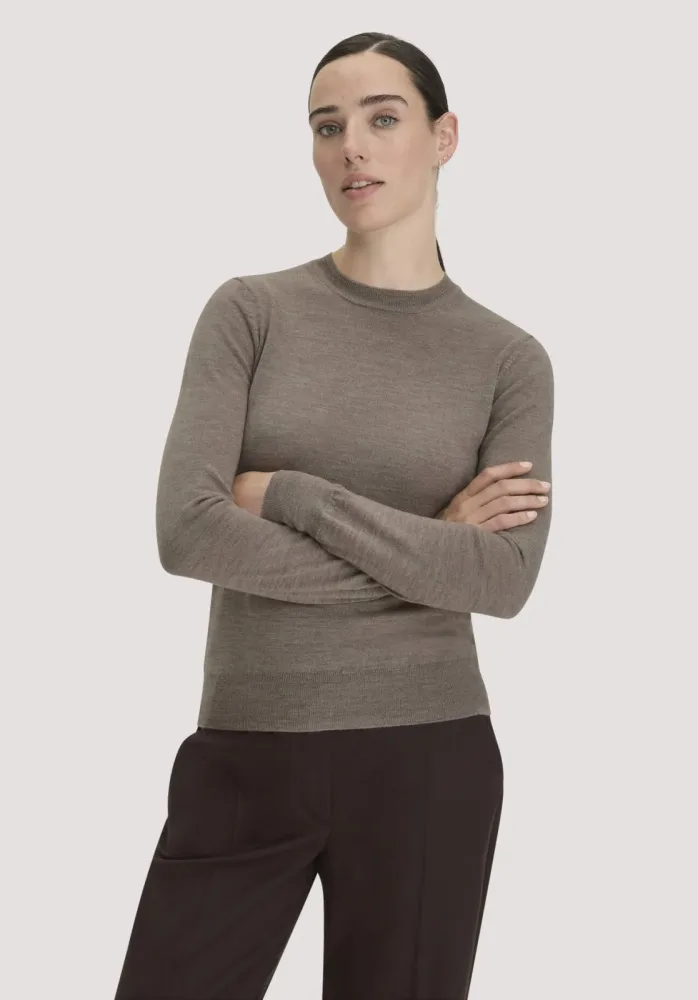 hessnatur Damen Pullover Regular aus Bio-Merinowolle - lila - Größe M