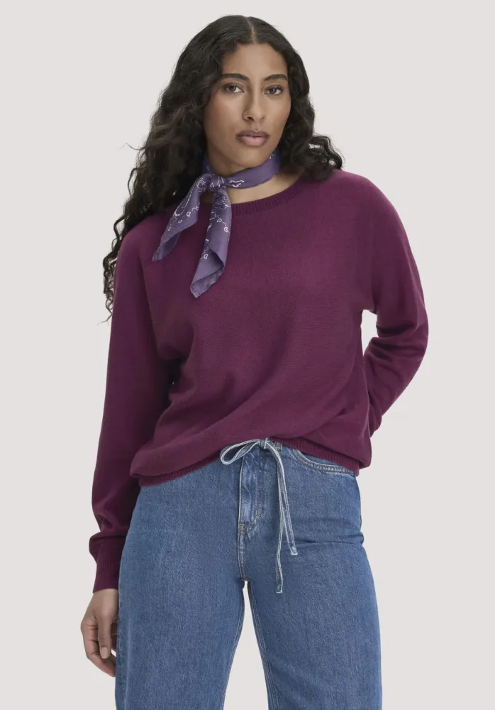hessnatur Damen Pullover Relaxed aus Bio-Schurwolle mit Cashmere - rot - Größe M