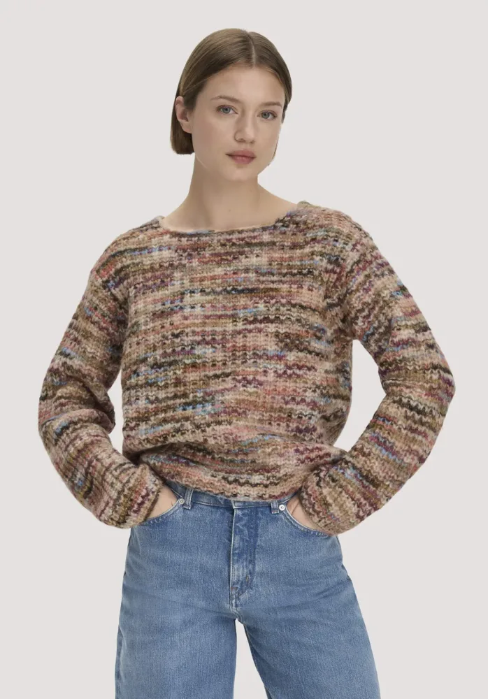 hessnatur Damen Strick Pullover Relaxed aus Alpaka und Bio-Baumwolle - rot - Größe S