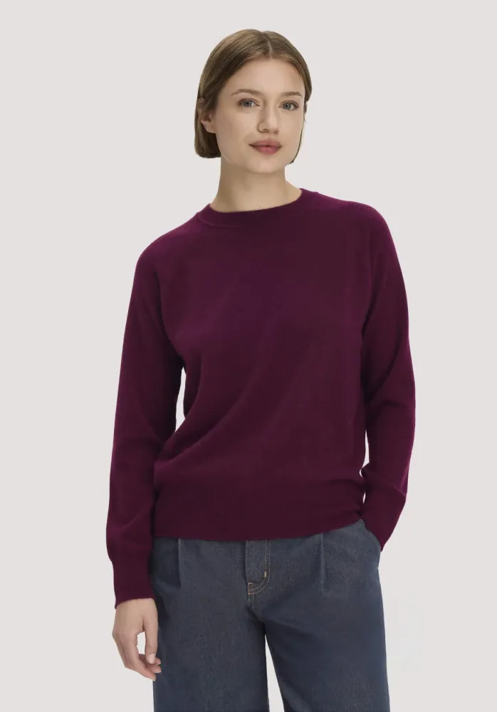 hessnatur Damen Pullover Relaxed BETTER RECYCLING aus Cashmere mit Recycling-Anteil - rot - Größe S