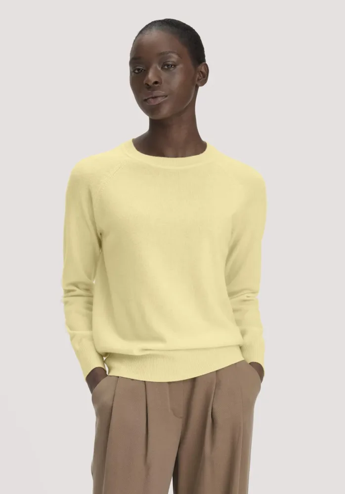 hessnatur Damen Pullover Relaxed BETTER RECYCLING aus Cashmere mit Recycling-Anteil - gelb - Größe M