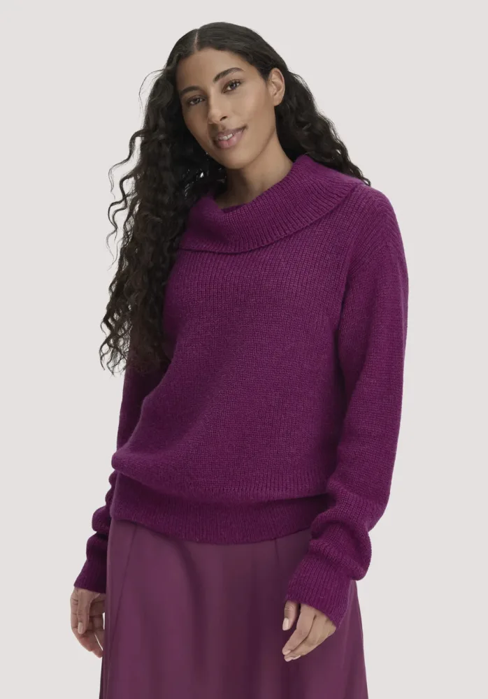 hessnatur Damen Pullover Relaxed aus Alpaka - lila - Größe L