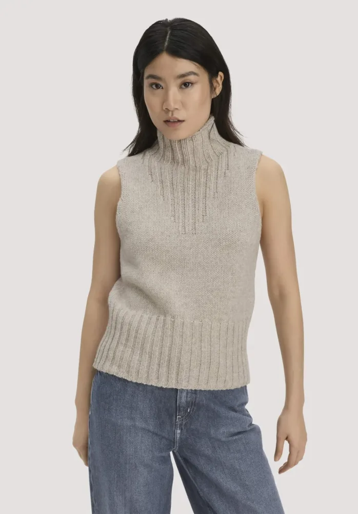 hessnatur Damen Strick Pullover aus Wolle und Bio-Baumwolle - beige - Größe XXL