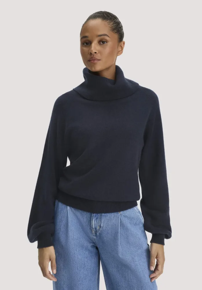 hessnatur Damen Strick-Pullover Relaxed BETTER RECYCLING aus Kaschmir - blau - Größe XS