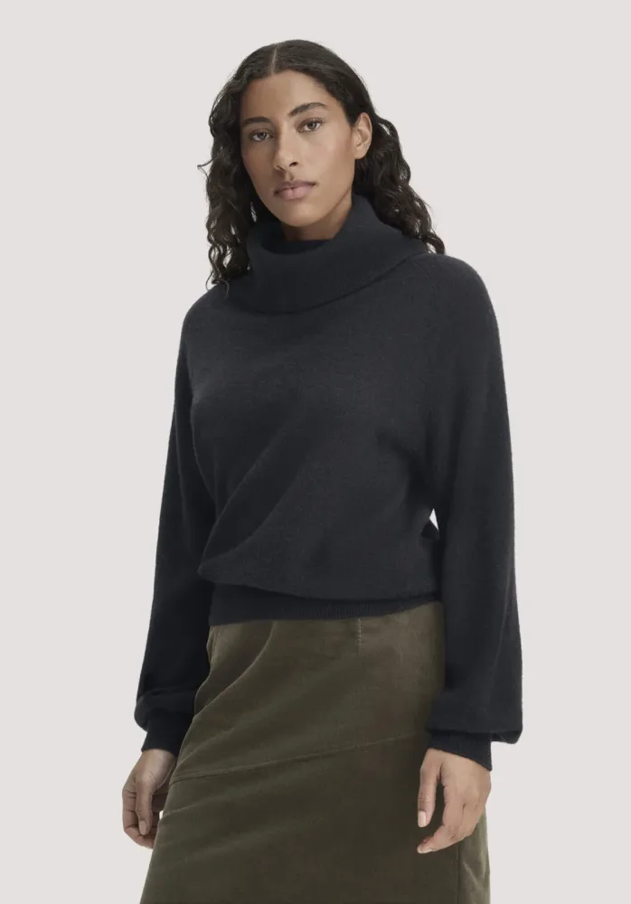hessnatur Damen Strick-Pullover Relaxed BETTER RECYCLING aus Kaschmir - schwarz - Größe XL