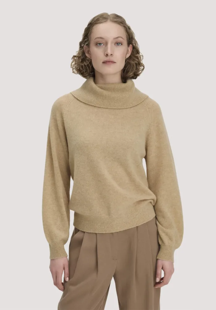 hessnatur Damen Strick-Pullover Relaxed BETTER RECYCLING aus Kaschmir - beige GrösseXS