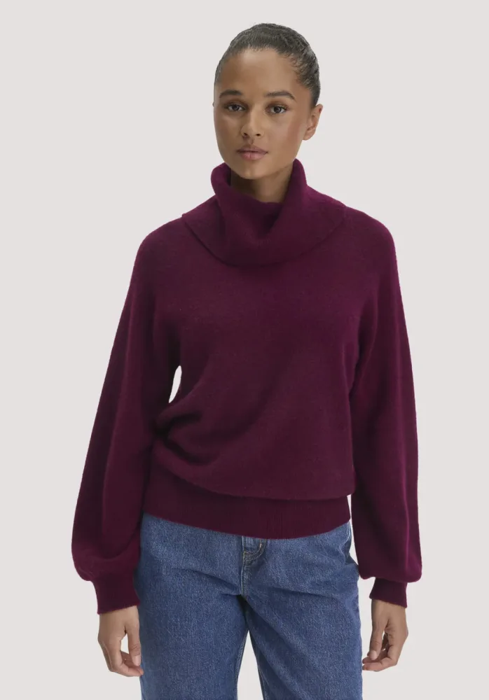hessnatur Damen Strick-Pullover Relaxed BETTER RECYCLING aus Kaschmir - rot - Größe XL