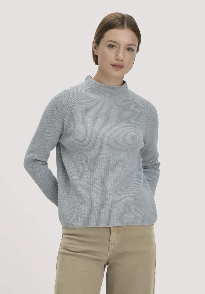 hessnatur Damen Strickpullover Relaxed aus Bio-Baumwolle - blau - Größe XL