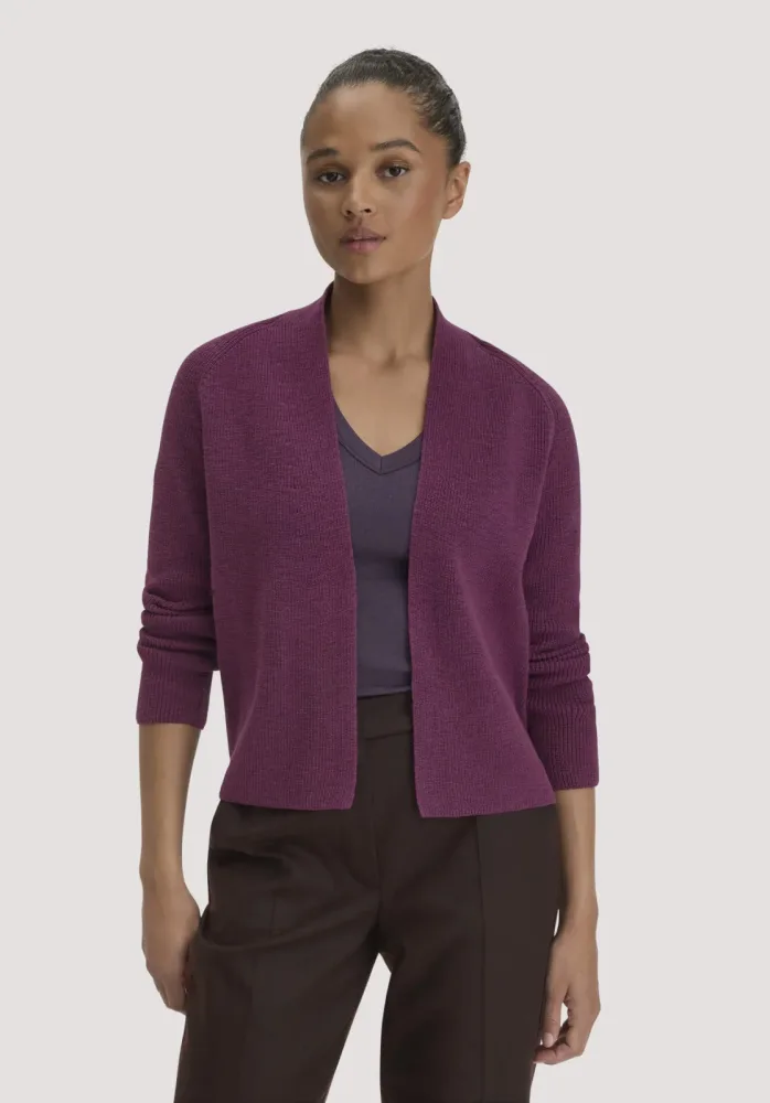 hessnatur Damen Strick Jacke Regular aus Bio-Baumwolle - rot - Größe L