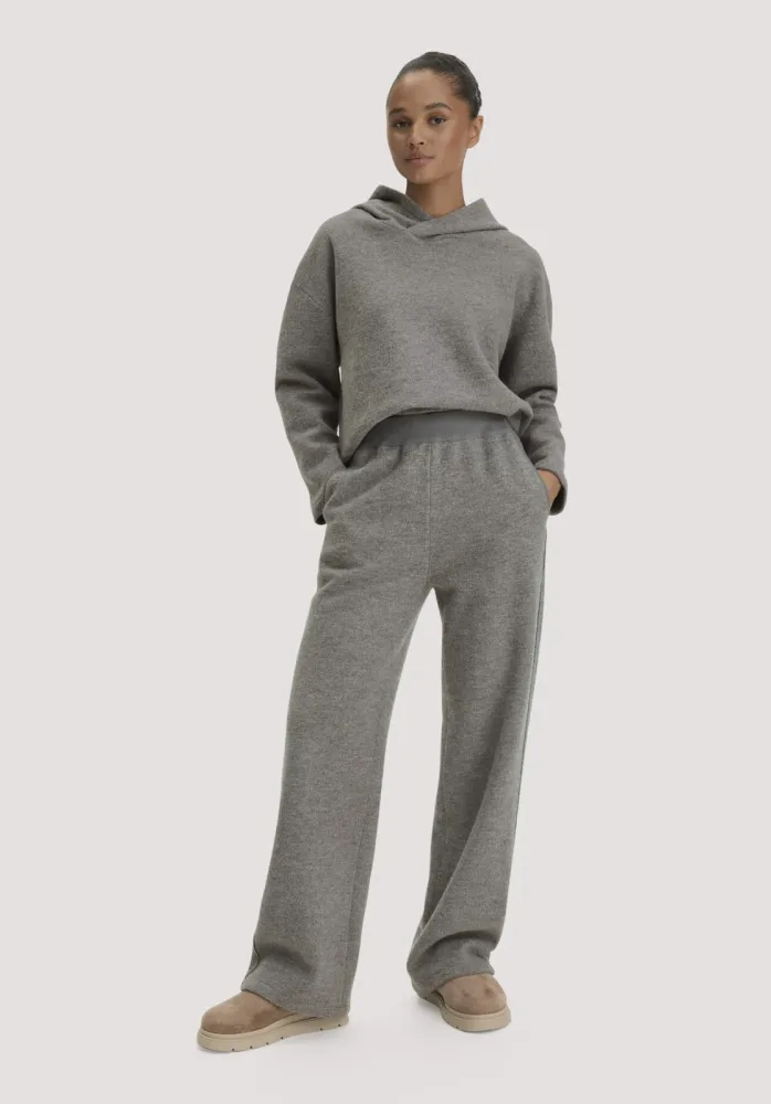 hessnatur Damen Strickhose Relaxed aus Schurwolle - grau - Größe XL