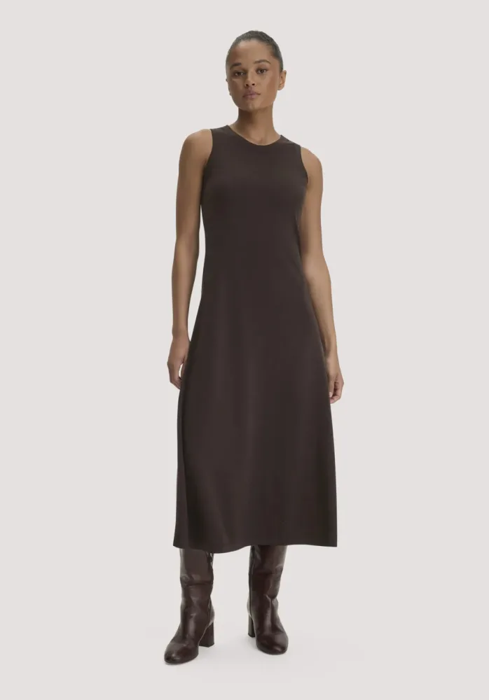 hessnatur Damen Strickkleid Regular aus Bio-Merinowolle - braun - Größe L