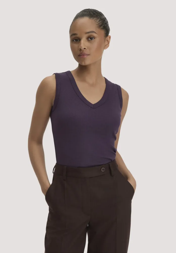 hessnatur Damen Softrib Top Fitted aus Bio-Baumwolle und TENCEL? Modal - lila - Größe 40