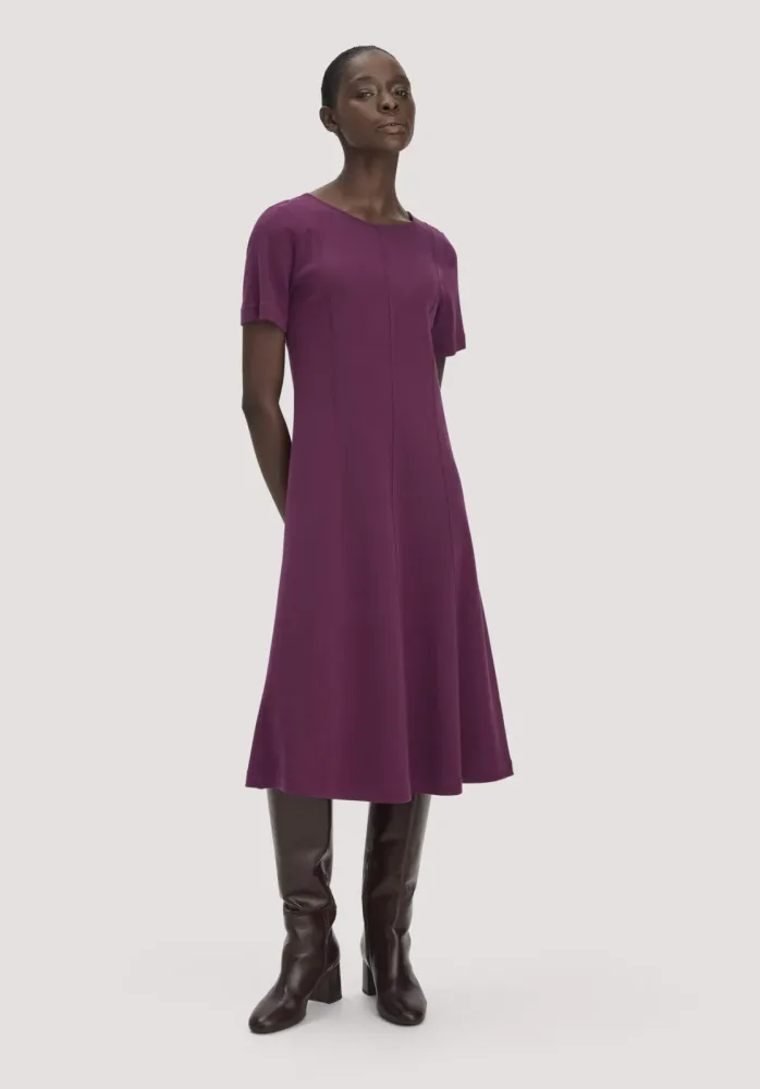 hessnatur Damen Jersey Kleid Kniebedeckend Slim aus Bio-Baumwolle - rot Grösse44