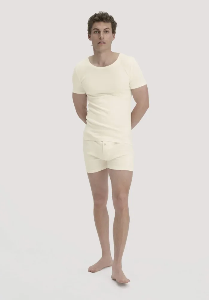 hessnatur Herren T-Shirt PURE COTTON aus Bio-Baumwolle - natur - Größe 5 = M