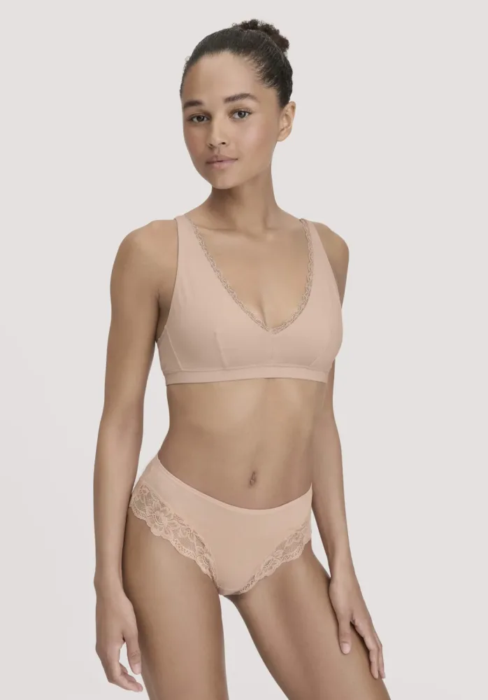hessnatur Damen Panty PURE SENSE LACE aus TENCEL? Modal - rosa - Größe 40