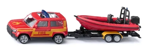 SIKU BLISTER Land Rover Defender mit Boot, Modellfahrzeug