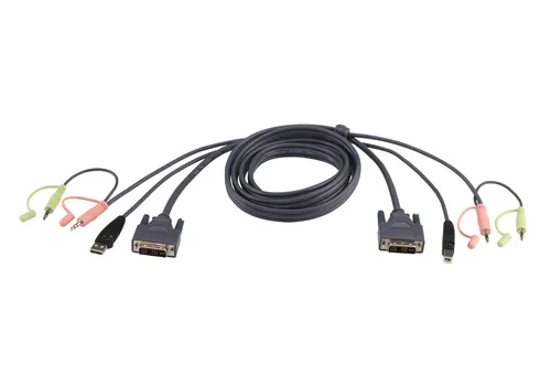 ATEN KVM Anschlusskabel [2x Klinkenstecker 3.5 mm, DVI-Stecker 18+1pol., USB 2.0 Stecker A - 2x Klinkenstecker 3.5 mm,