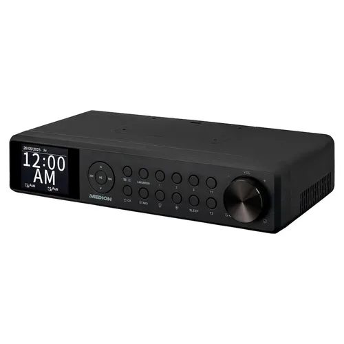 MEDION LIFE P66750 DAB+ Premium Küchenradio schwarz, 6,1 cm (2,4'') TFT-Farbdisplay, DAB+/PLL-UKW Radio, Bluetooth® 5.0, LED-Beleuchtung, 2 x 3 W RMS