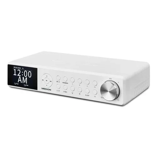 MEDION LIFE P66750 DAB+ Premium Küchenradio weiß, 6,1 cm (2,4'') TFT-Farbdisplay, DAB+/PLL-UKW Radio, Bluetooth® 5.0, LED-Beleuchtung, 2 x 3 W RMS