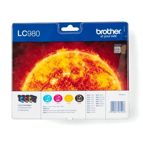 Brother LC980 Original Tintenpatrone LC980VALBP Schwarz, cyan, magenta, gelb 4 Stück Multipack