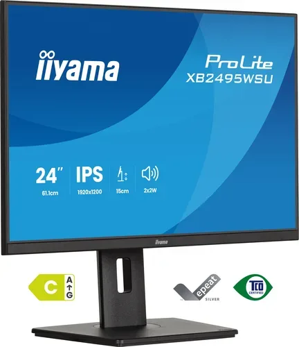 Iiyama ProLite LCD-Monitor EEK C (A - G) 61.2 cm (24.1 Zoll) 1920 x 1200 Pixel 16:10 4 ms IPS LCD