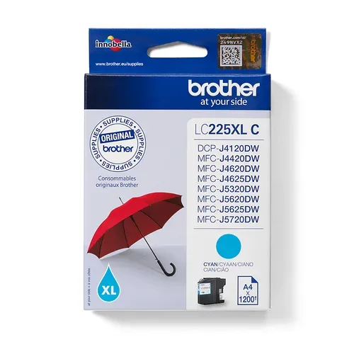 BROTHER Tintenpatrone cyan LC-225XLC MFC-J5620DW 1200 Seiten
