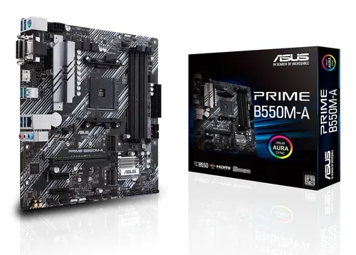 Asus PRIME B550M-A Mainboard Sockel (PC) AMD® AM4 Formfaktor (Details) Micro-ATX Mainboard-Chipsatz AMD® B550