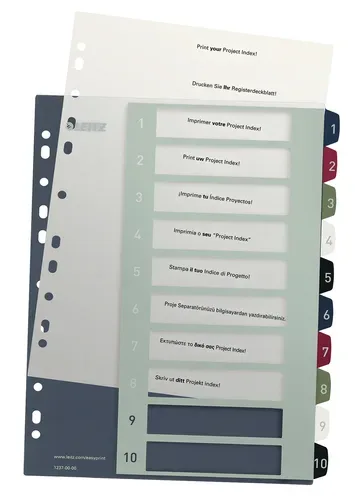 LEITZ Register PC-beschriftbar A4+ 12370000 Style, 1-10 multicolor