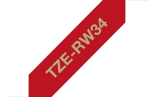 PTOUCH Band, laminiert gold/rot TZe-RW34 PT-DV600VP 12 mm