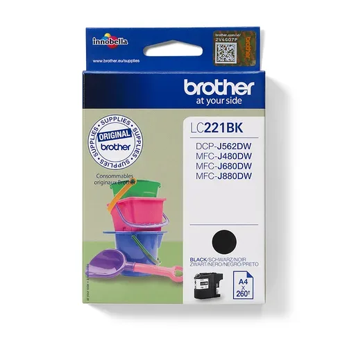 Brother B221BK Druckerpatronen bk - Brother LC-221BK für z.B. Brother DCPJ 562 DW, Brother MFCJ 880 DW, Brother MFCJ 480 DW, Brother MFCJ 1100